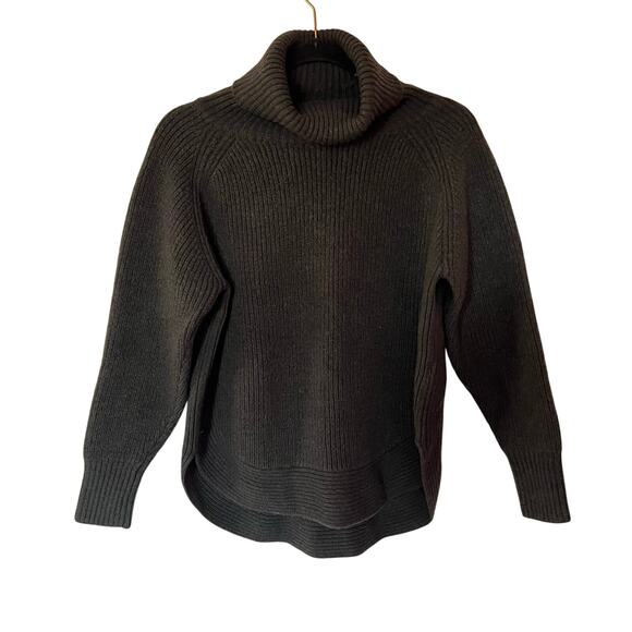 Wilfed Free Merino Wool Turtleneck Sweater Dark Green SZ L - Picture 1 of 9